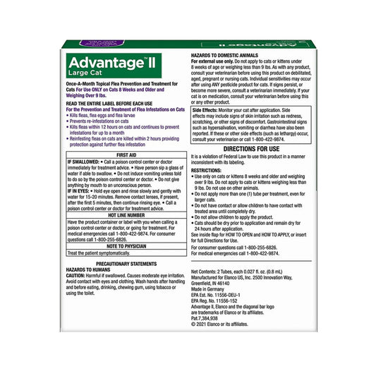 Advantage II Large Cat Flea Treatment Over 9 lbs 2 Doses-2