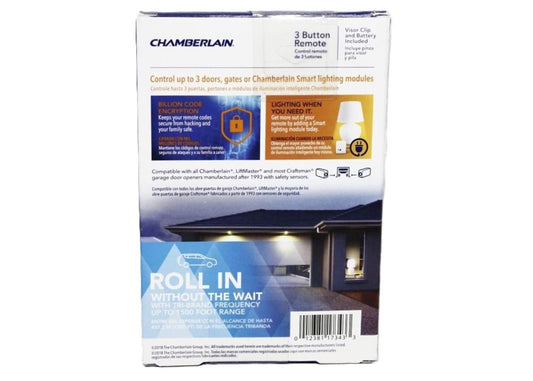 CHAMBERLAIN 3 BUTTON GARAGE DOOR OPENER REMOTE CONTROL 953EV-P2-2