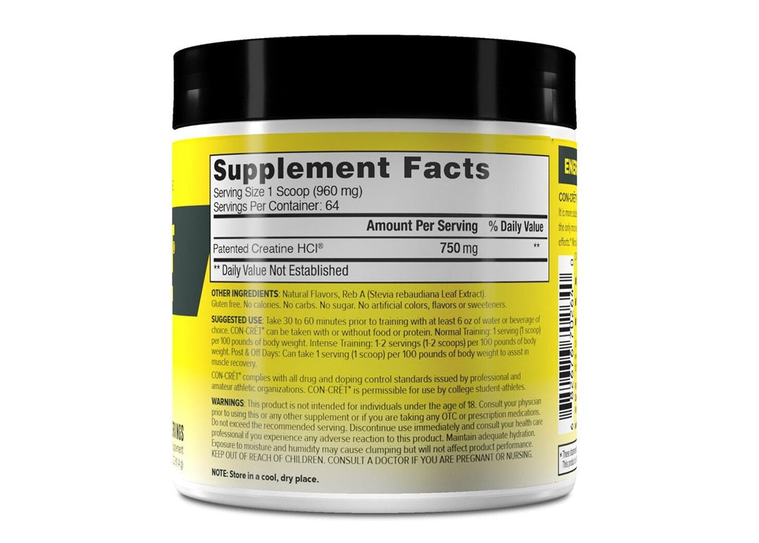 CON-CRET PATENTED CREATINE HCL RASPBERRY 64 SERVINGS 2.2 Oz POWDER-2