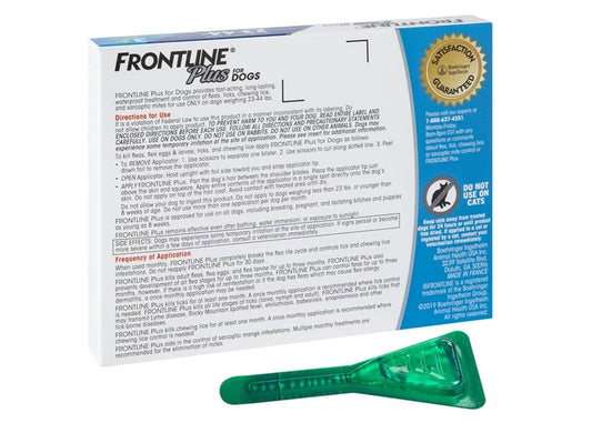 FRONTLINE PLUS FOR DOGS 23-44 Lbs. FLEA & TICK CONTROL TREATMENT 3 DOSES-2