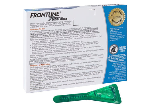 FRONTLINE PLUS FOR DOGS 23-44 Lbs. FLEA & TICK CONTROL TREATMENT 6 DOSES-2