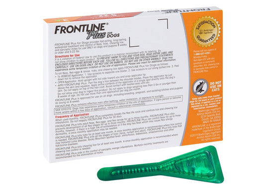 FRONTLINE PLUS FOR DOGS 5-22 Lbs. FLEA & TICK CONTROL TREATMENT 3 DOSES-2