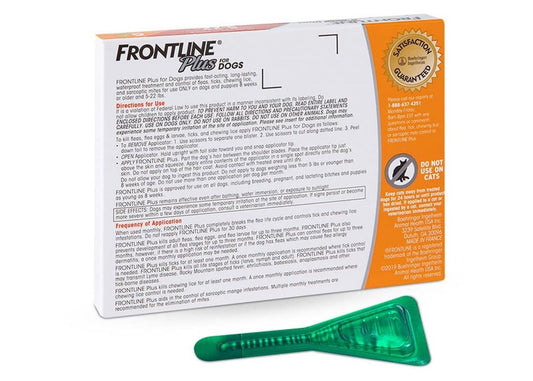FRONTLINE PLUS FOR DOGS 5-22 Lbs. FLEA & TICK CONTROL TREATMENT 6 DOSES-2