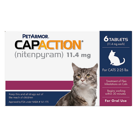 PETARMOR CAPACTION FLEA TREATMENT CONVENIENT ORAL 6 TABLETS FOR CATS 2-25 LBS