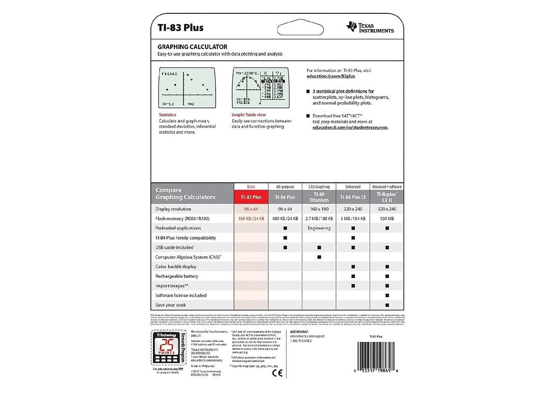 TEXAS INSTRUMENTS TI-83 PLUS GRAPHING CALCULATOR BLACK-2