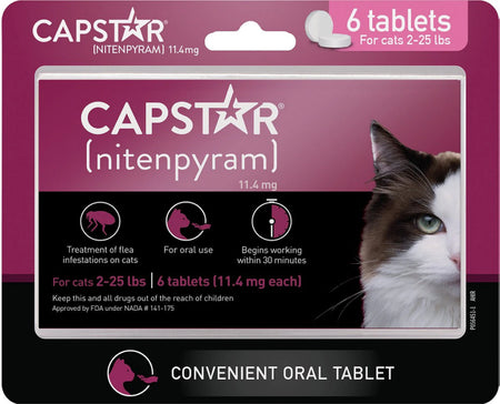 CAPSTAR FLEA TREATMENT CONVENIENT ORAL 6 TABLETS FOR CATS 2-25 LBS