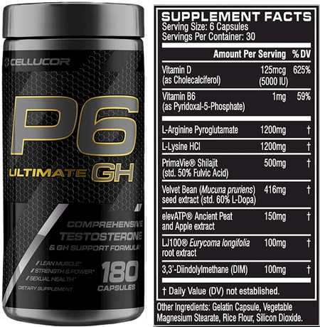 CELLUCOR P6 ULTIMATE GH SUPPORT FORMULA 180 CAPSULES