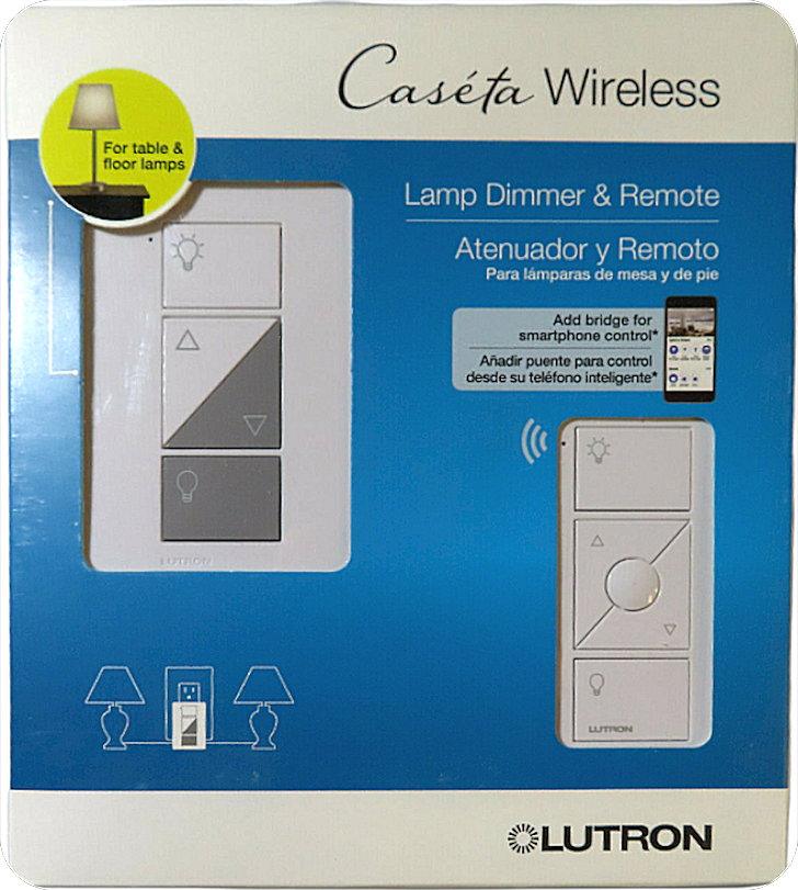 LUTRON CASETA WIRELESS LAMP DIMMER REMOTE P-PKG1P-WH-R TABLE FLOOR