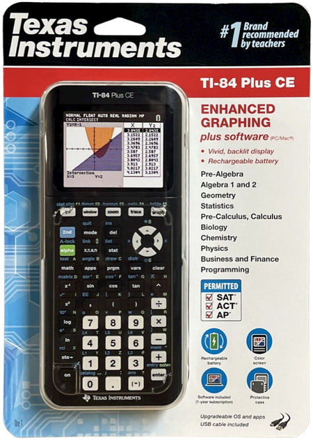 TEXAS INSTRUMENTS TI-84 PLUS CE GRAPHING CALCULATOR