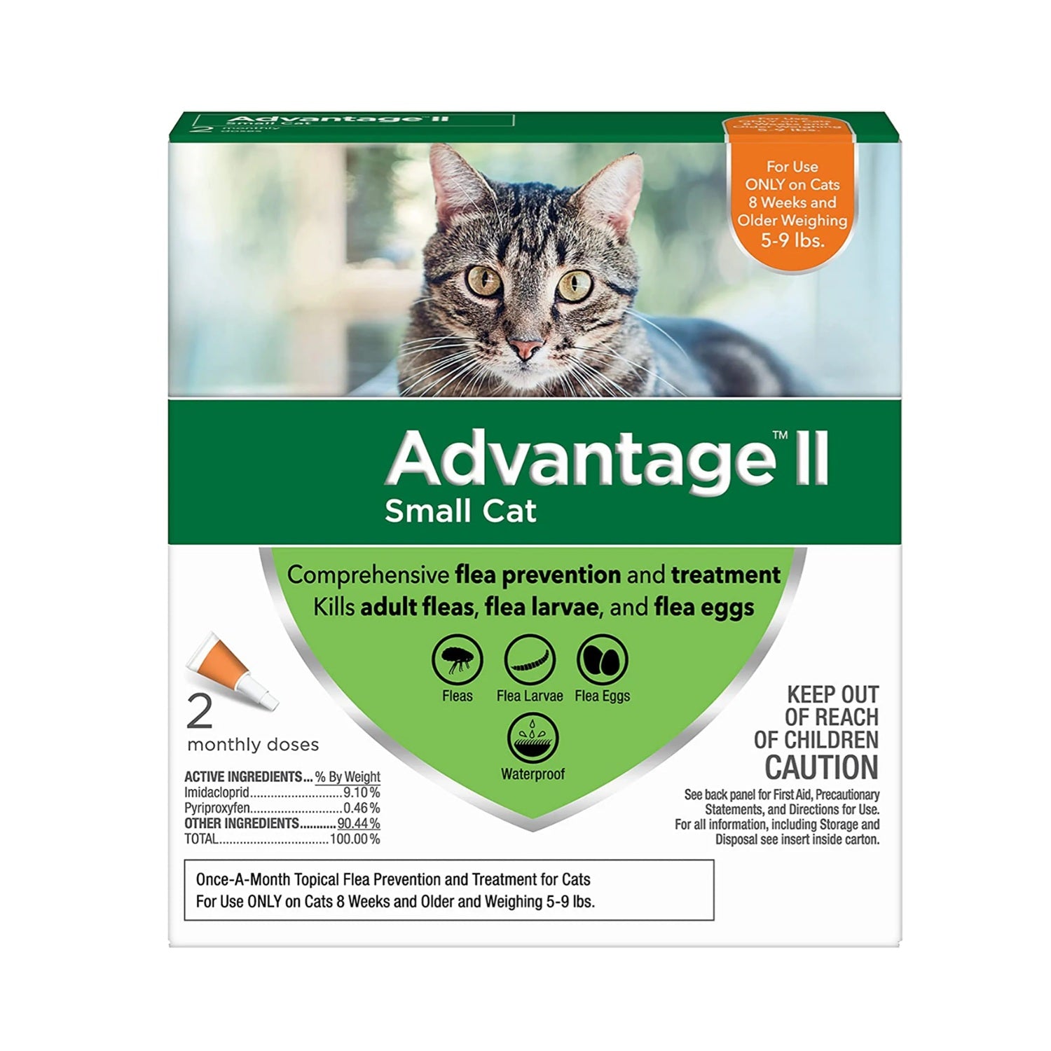 Advantage II Small Cat 5-9 lbs Flea Treatment 2 Doses Fast – ShopLineUSA