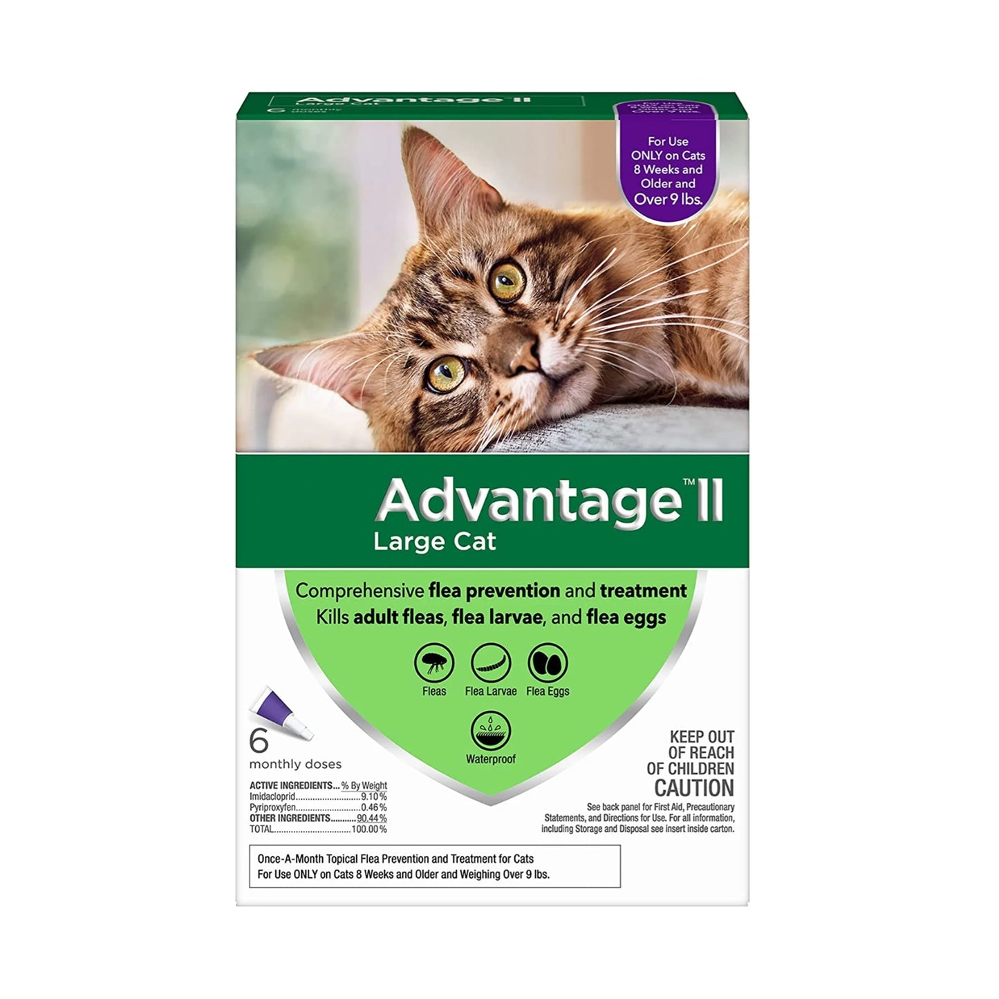 Advantage II Large Cat Flea Treatment Over 9 lbs 6 Doses