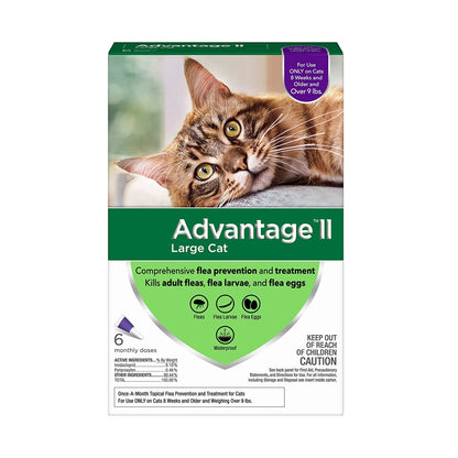 Advantage II Large Cat Flea Treatment Over 9 lbs 6 Doses