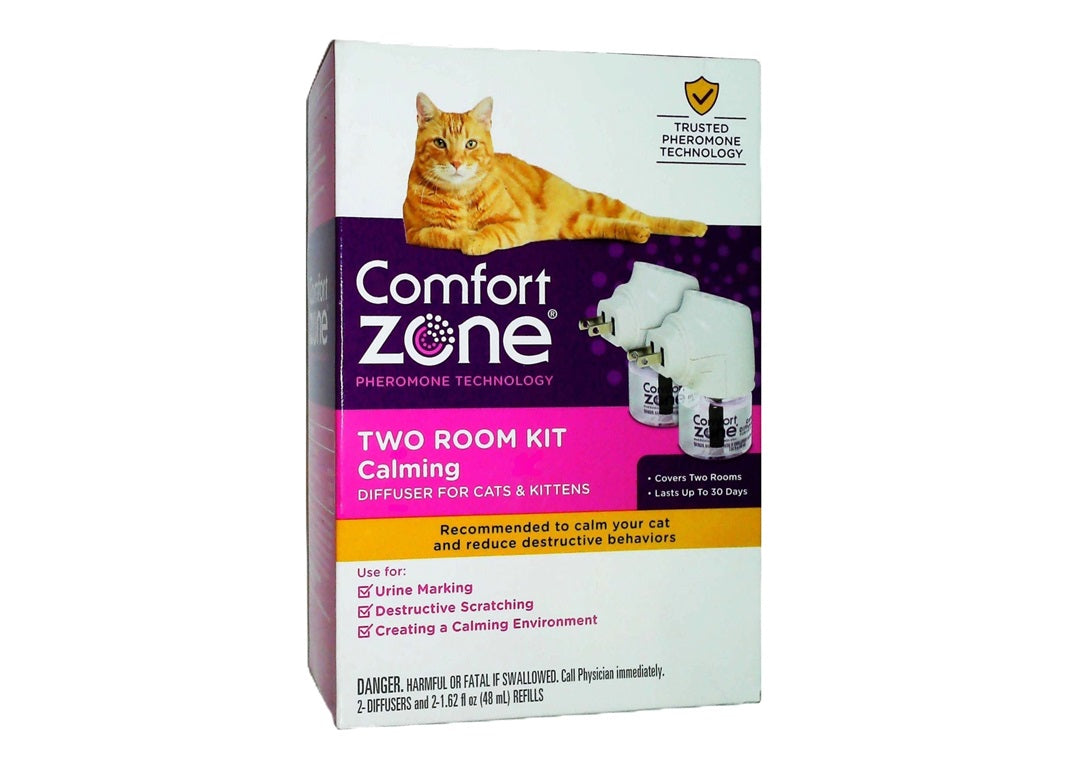 Comfort Zone Two Room Calming Diffuser Kit for Cats and Kittens ...