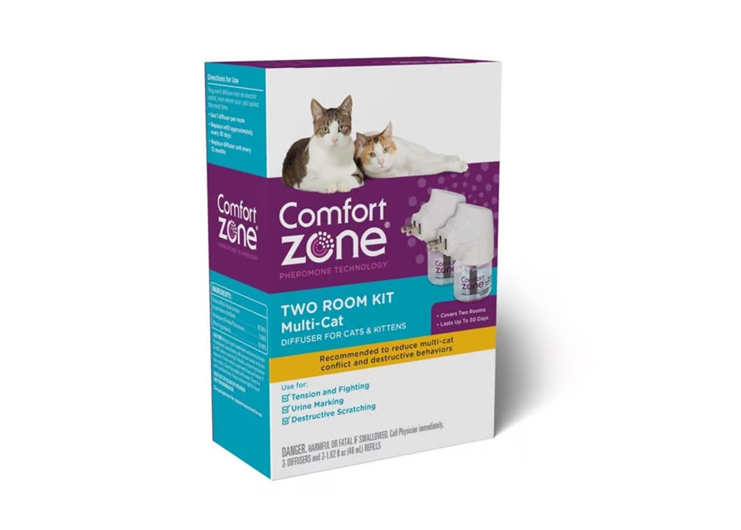 Comfort Zone Two Room Multi-Cat Diffuser Kit for Cats and Kittens ...