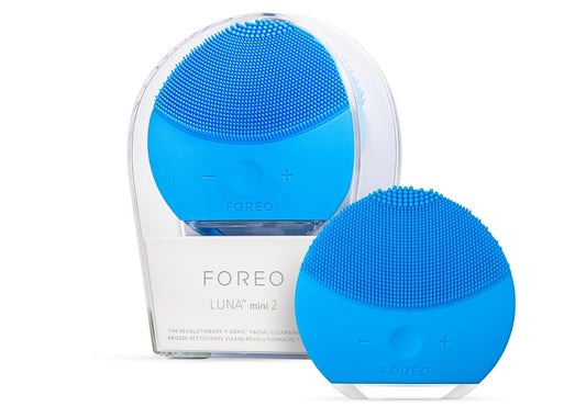 FOREO LUNA MINI 2 AQUAMARINE T-SONIC FACIAL CLEANSING & FIRMING DEVICE ALL SKIN TYPES