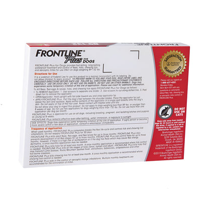 FRONTLINE PLUS FOR DOGS 89-132 Lbs. FLEA & TICK CONTROL TREATMENT 3 DOSES-2