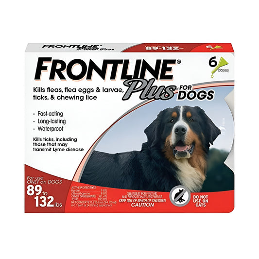 Frontline Plus for Dogs 89-132 lbs Flea & Tick Control Treatment 6 Doses