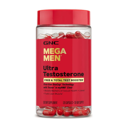 GNC Mega Men Ultra Testosterone Booster 120 Capsules Support