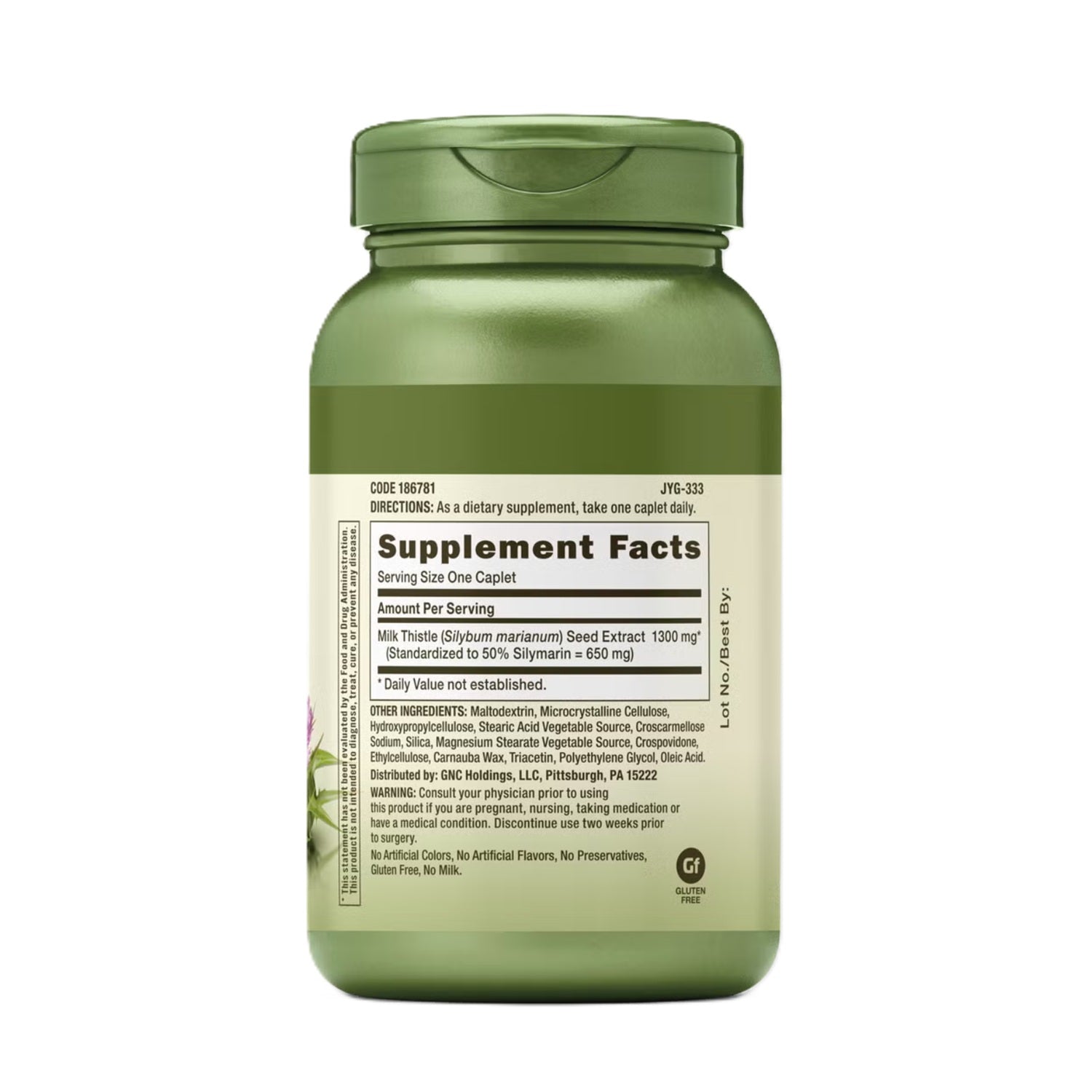 GNC Milk Thistle 1300mg Extra Strength – 120 Vegetarian Caplets-2
