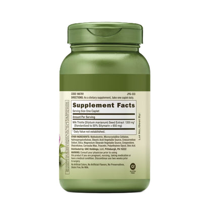 GNC Milk Thistle 1300mg Extra Strength – 120 Vegetarian Caplets-2