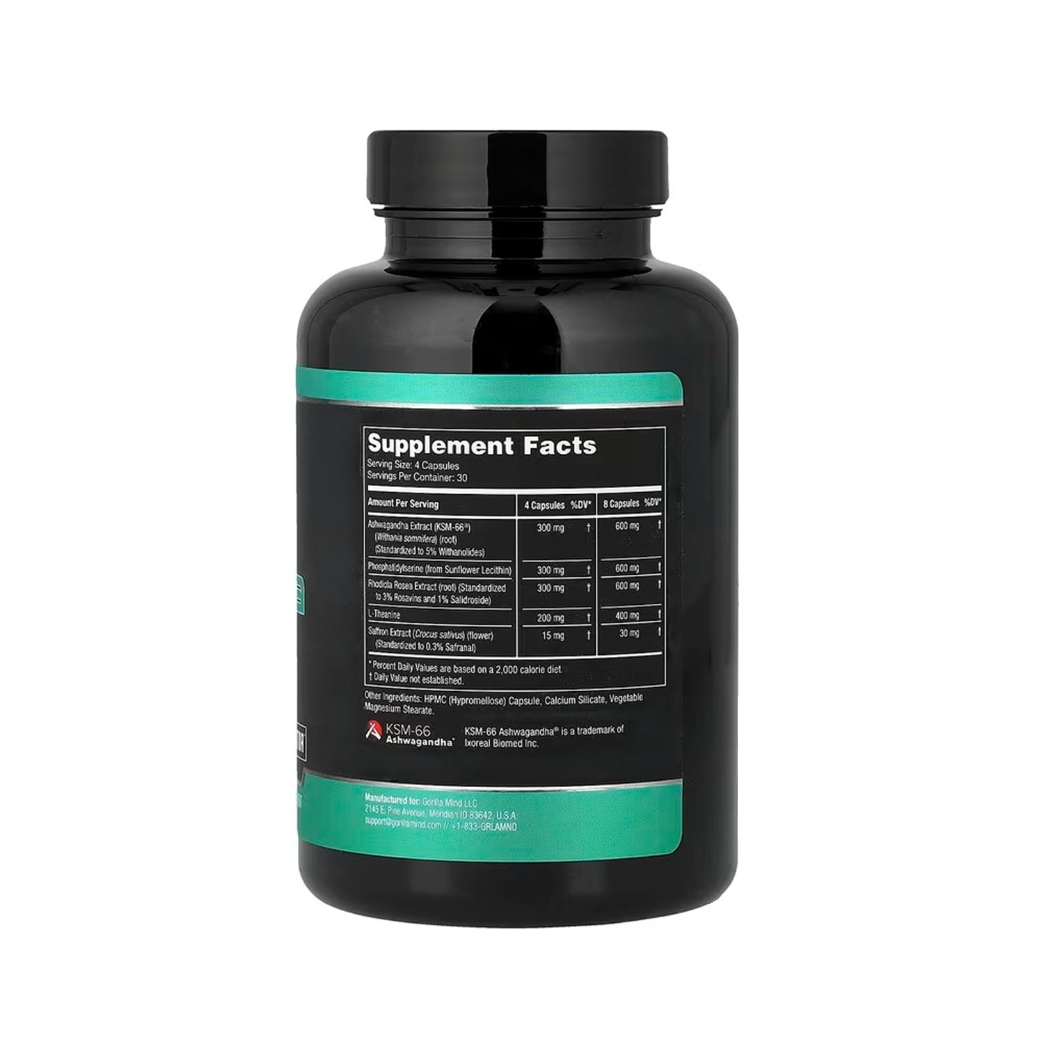 Gorilla Mind Calm Cortisol & Stress Modulator 120 Capsules-2