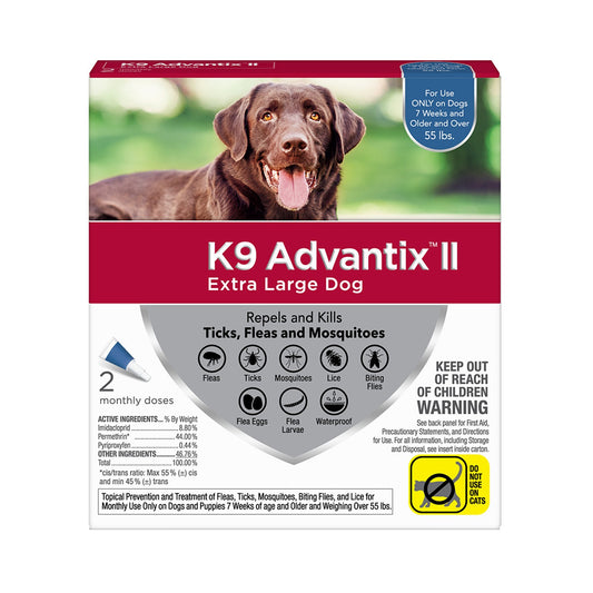 K9 Advantix II Extra Large Dog Over 55 lbs 2 Doses