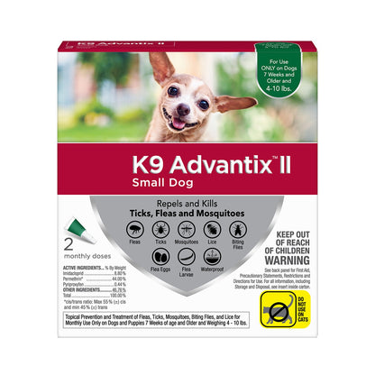 K9 Advantix II Small Dog 4-10 lbs Flea Treatment 2 Doses