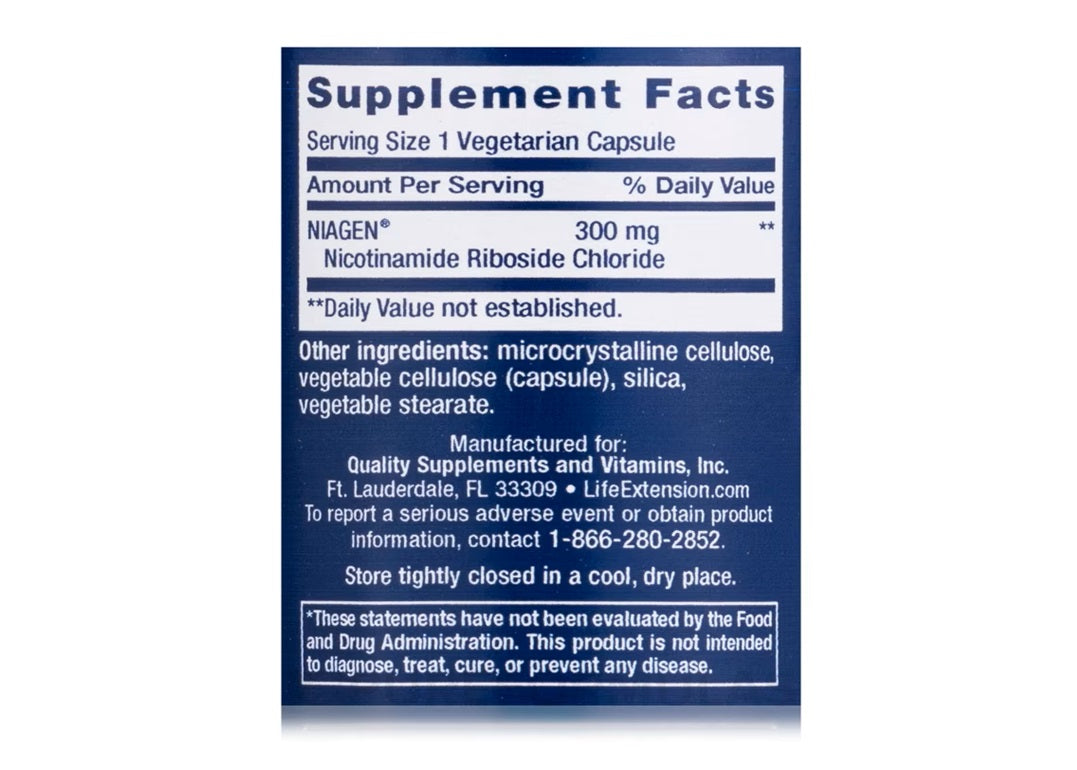 LIFE EXTENSION NAD+ CELL REGENERATOR 300mg 30 VEGETARIAN CAPSULES-2