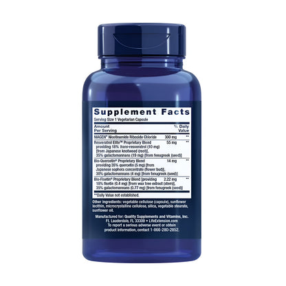 Life Extension NAD+ Cell Regenerator Resveratrol Elite 30 Vegetarian Capsules-2