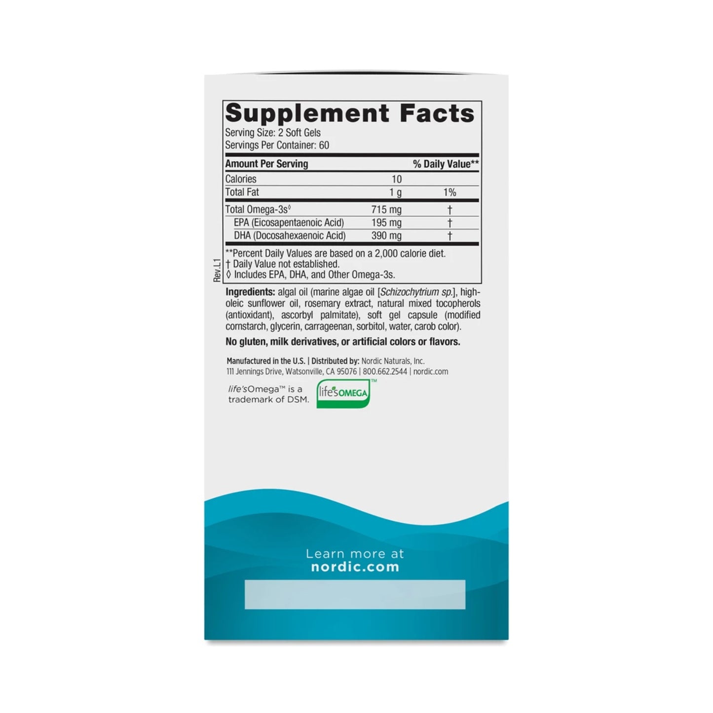 Nordic Naturals Algae Omega 715mg Omega-3 120 Soft Gels-4