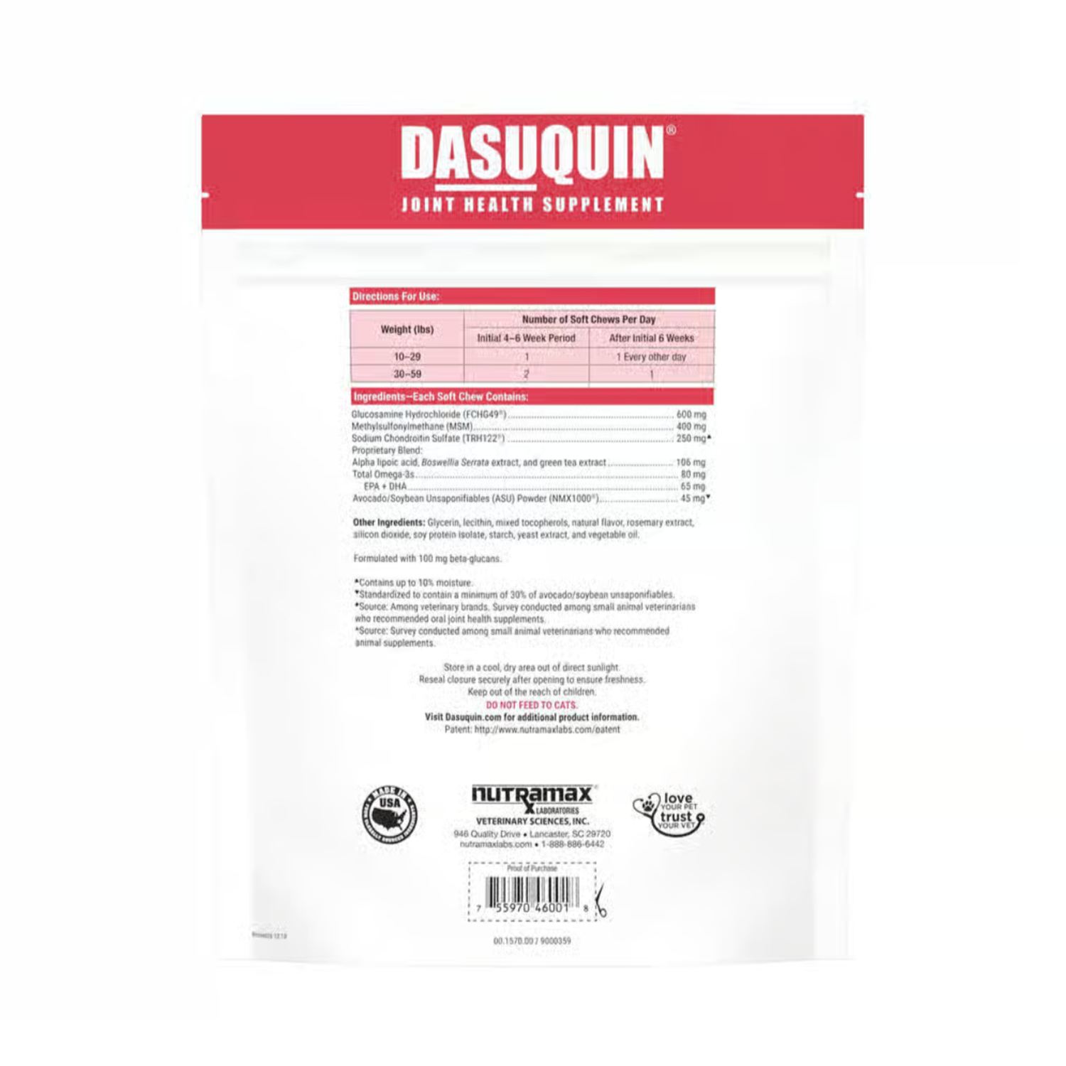 Dasuquin Nutramax Dasuquin Senior Joint Supplement – Small/Medium Dogs 84 Chews ...