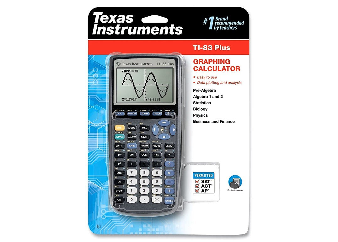 Texas Intruments Graph Texas Instruments TI-83 Plus Graphing Calculator Black – ShopLineUSA