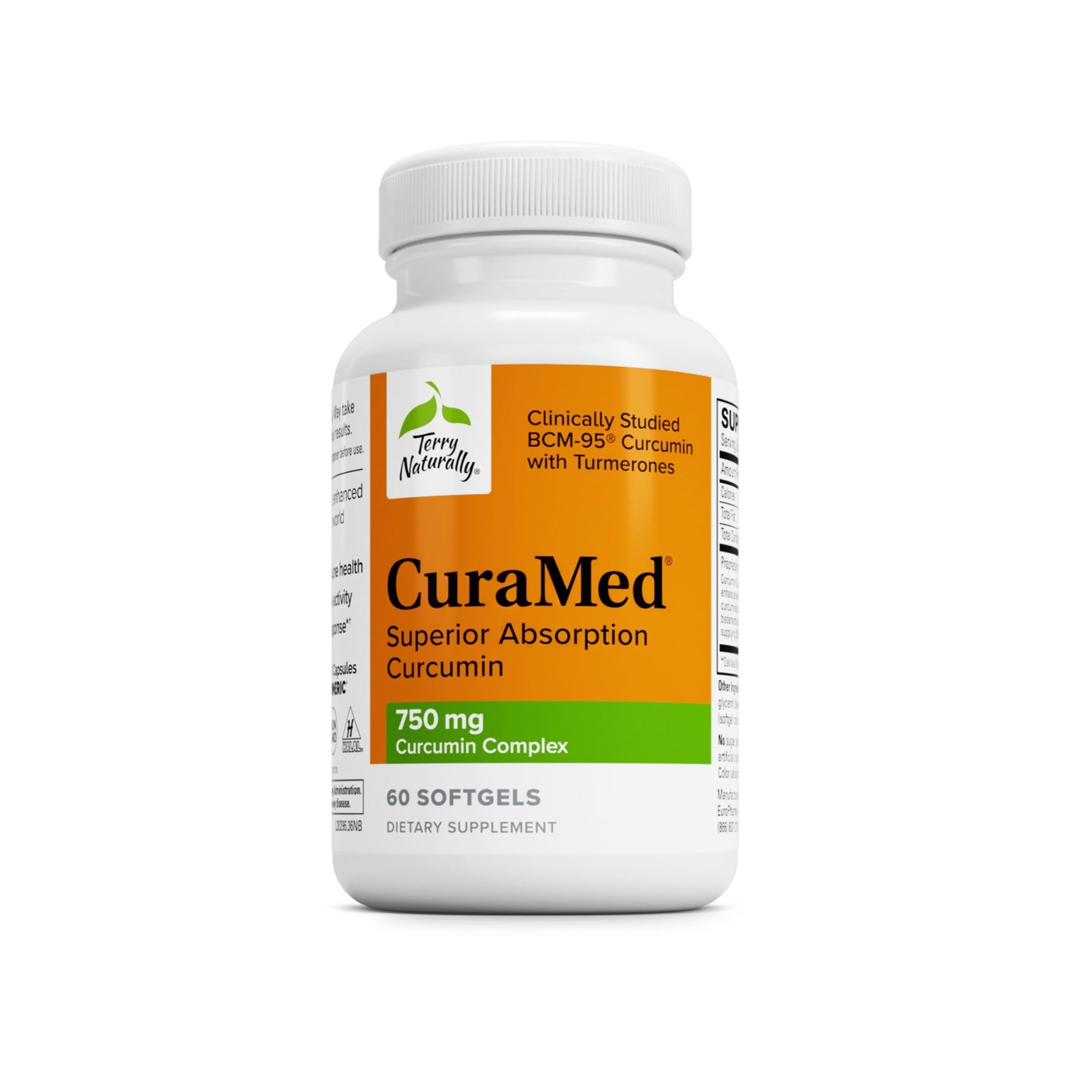 Curamed Terry Naturally CuraMed 750mg Superior Absorption Curcumin 60 Softgels ...
