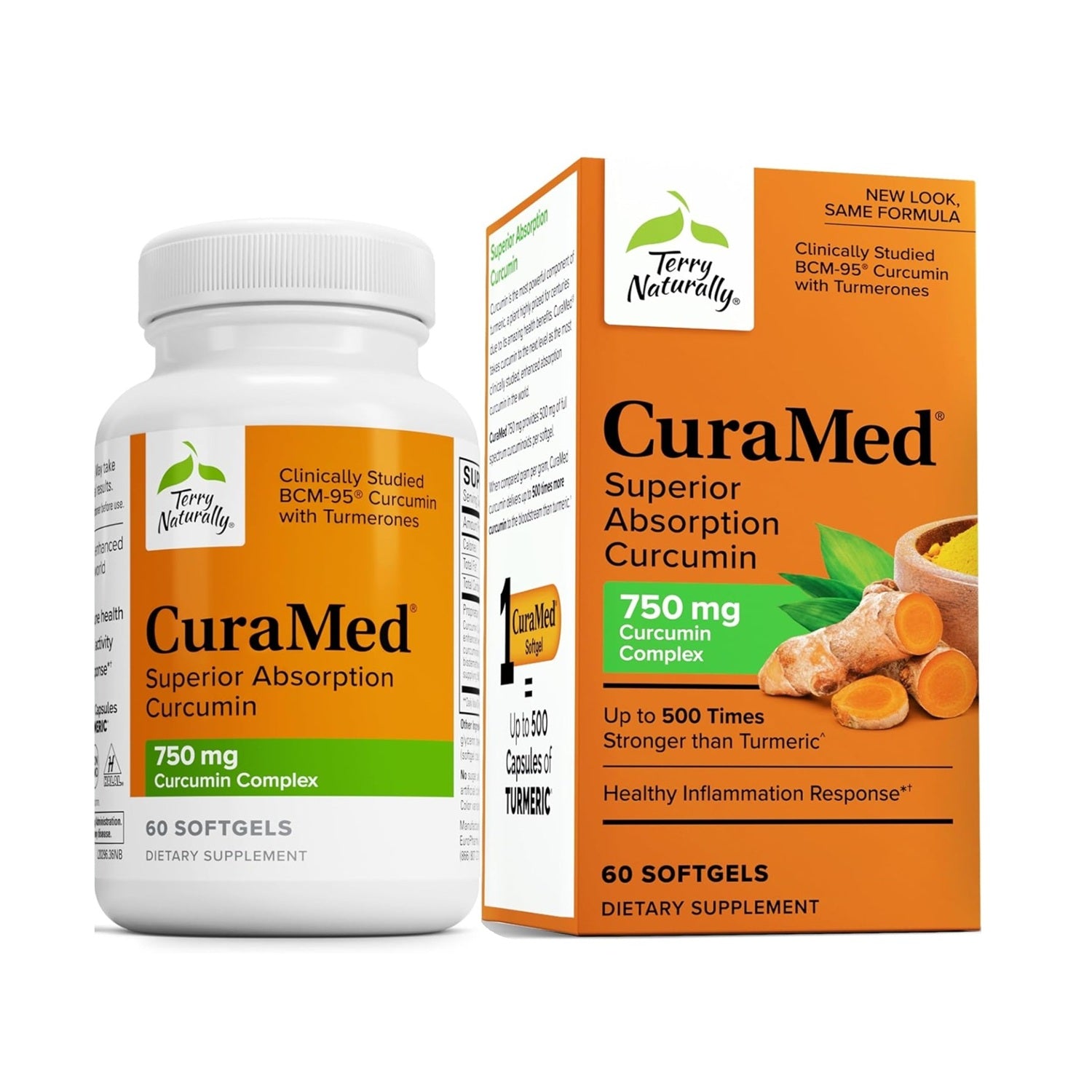 Curamed Terry Naturally CuraMed 750mg Superior Absorption Curcumin 60 Softgels ...