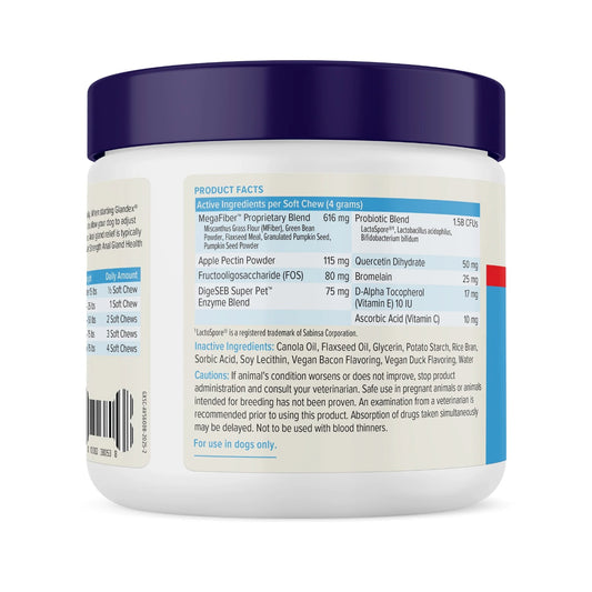 Vetnique Glandex Advanced Vet Strength Anal Gland for Dogs 60 Soft Chews-2