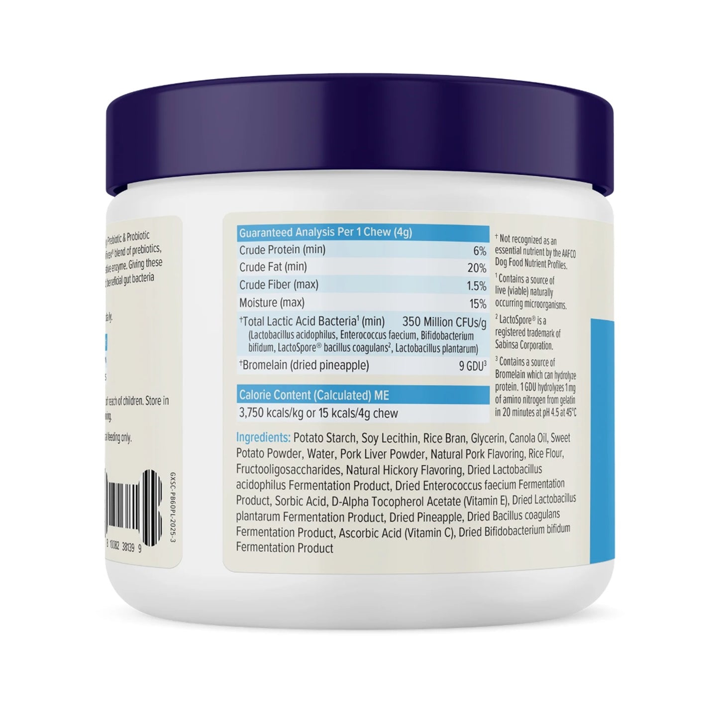 Vetnique Glandex Daily Prebiotic & Probiotic for Dogs 60 Chews-2